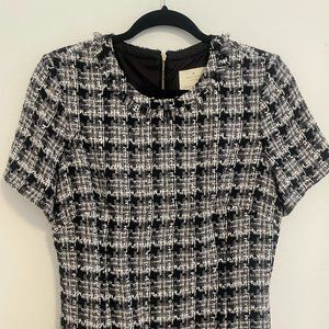 Kate Spade Black/White Tweed T-Shirt Dress